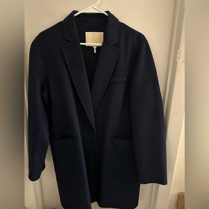 Maje Wool Coat Navy Blue